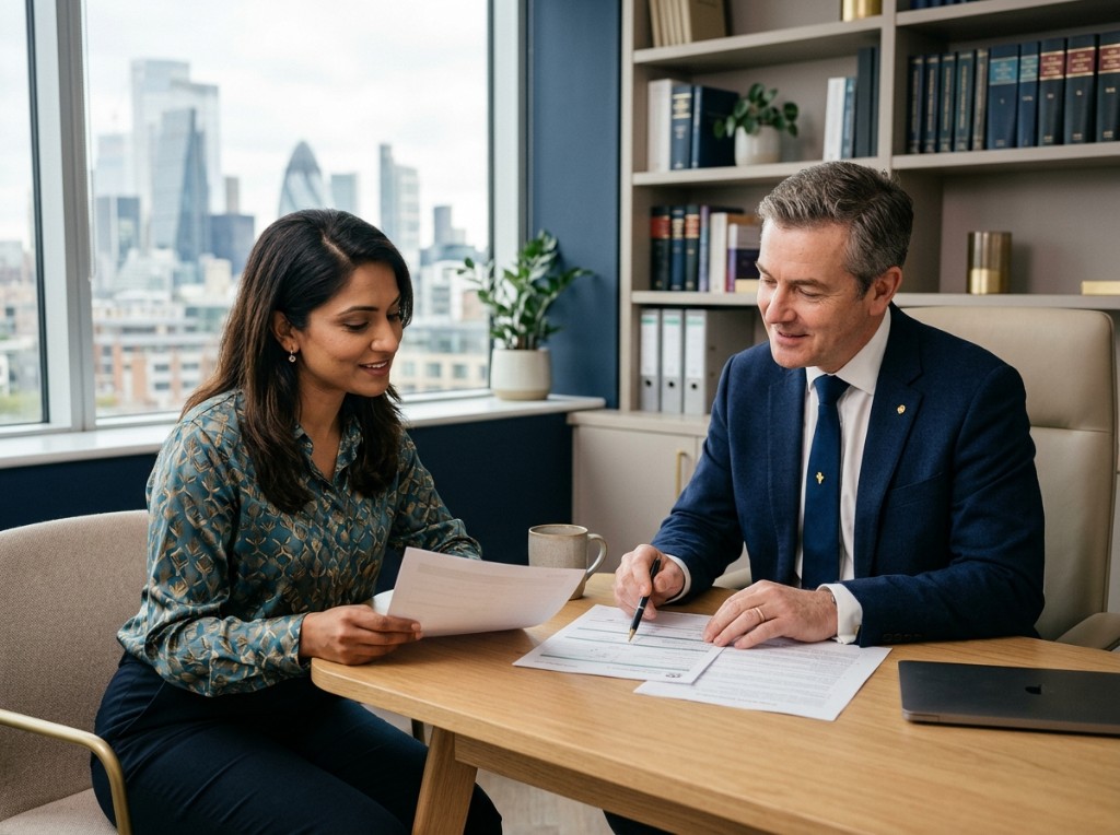 Immigration Rights Solicitors consultation — advisors reviewing documents together in a modern office
